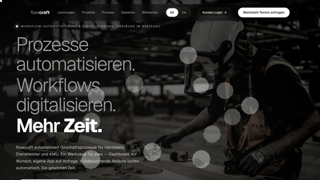 Startseite unserer eigenen Marke flowcraft.network
